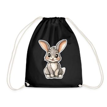 Hase - Turnbeutel - Schwarz - Vorne