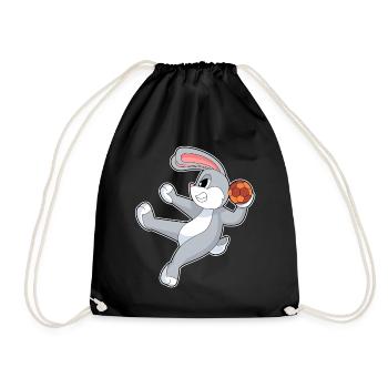 Rabbit Handball Player Handball - Drawstring Bag - black - Front