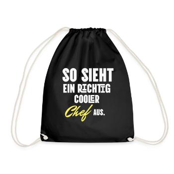 So sieht ein echt cooler Chef aus - Turnbeutel - Schwarz - Vorne
