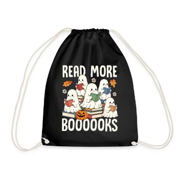 Reading Ghosts Halloween Books - Drawstring Bag - black - Front