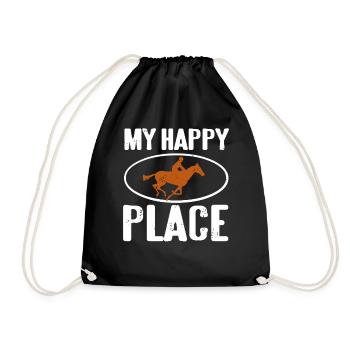 Rider's Peaceful Escape Horseback Soul Calm - Drawstring Bag - black - Front