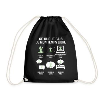Ce que je fais de mon temps libre Humour Yoga - Sac de sport léger - noir - Devant