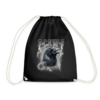 F-Caw-E Raven Storm Graphic - Drawstring Bag - black - Front