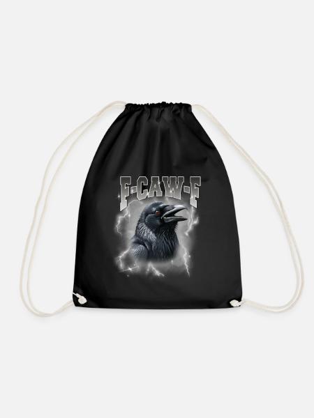 F-Caw-E Rabensturm Graphik - Turnbeutel - Schwarz