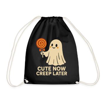 Niedliches Jetzt Grusel Später Geist Halloween Design - Turnbeutel - Schwarz - Vorne
