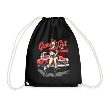 Tuned for Trouble - Retro Auto Girl Design - Sac de sport léger - noir - Devant