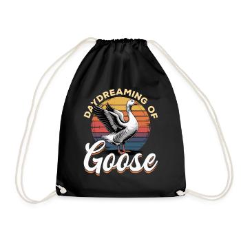 Funny Bird Goose - Drawstring Bag - black - Front