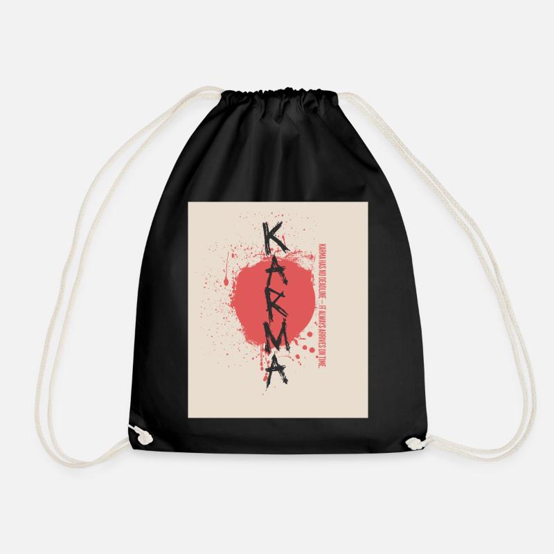 Karma hat keine Deadline Sprüche Shirt - Turnbeutel - Schwarz