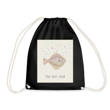 My dear Scholli fish design - Drawstring Bag - black - Front