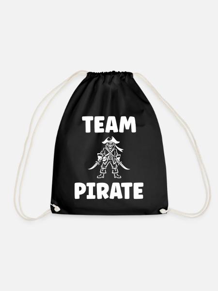 Piraten-Silhouetten-Team - Turnbeutel - Schwarz