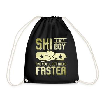 Ski Boy - Drawstring Bag - black - Front