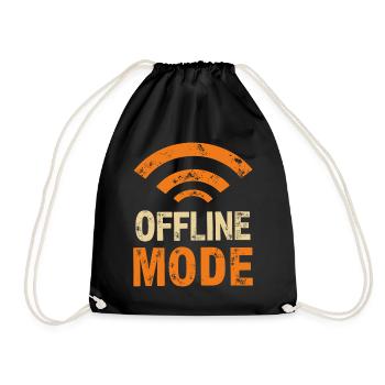 Endlich im Funkloch – Offline-Modus - Turnbeutel - Schwarz - Vorne