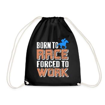 Fueled by Racing Forced into Day Job Humor - Drawstring Bag - black - Front