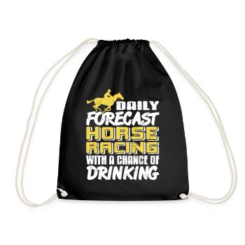 Horse Racing Forecast with Race Day Drinking Humor - Drawstring Bag - black - Front