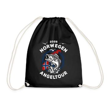 Norway Fishing Trip 2026 - Holiday Nature Gift - Drawstring Bag - black - Front