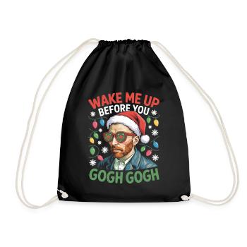 Gogh Xmas Portrait Stil mit Witz - Turnbeutel - Schwarz - Vorne