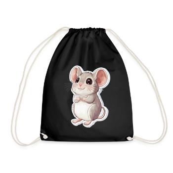 Maus - Turnbeutel - Schwarz - Vorne