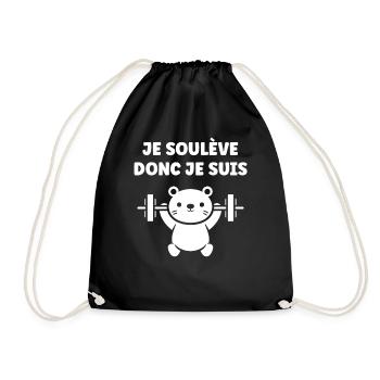 Je Soulève Donc Je Suis - Sac de sport léger - noir - Devant