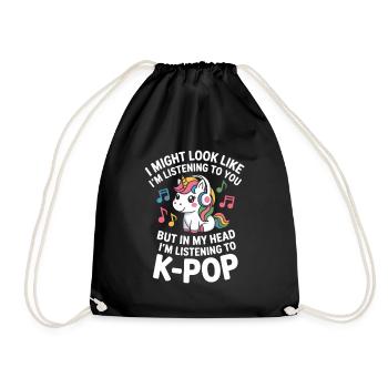 K-Pop Drôle Corée Musique Anime - Sac de sport léger - noir - Devant