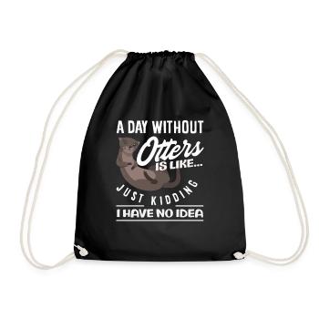 Une journée sans dessin animé de loutre de mer - Sac de sport léger - noir - Devant