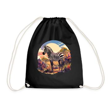 Zebras Zebra - Drawstring Bag - black - Front