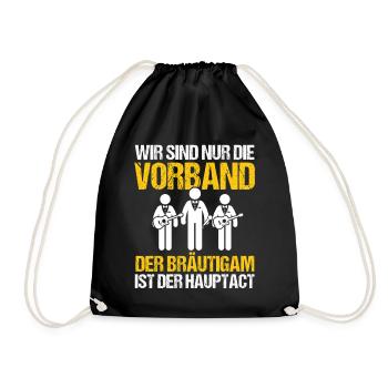 JGA Team Bräutigam Junggesellenabschied - Turnbeutel - Schwarz - Vorne