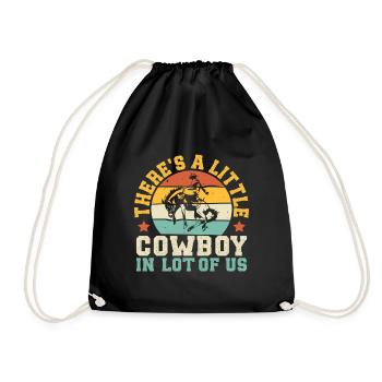 Western Rider Little Cowboys In All Of Us Cowgirls - Drawstring Bag - black - Front
