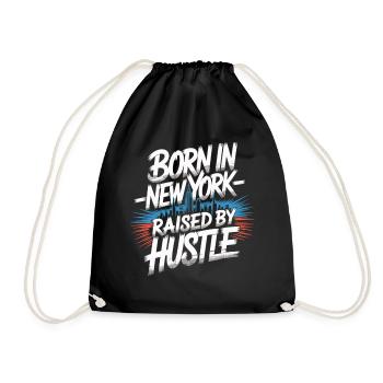 Born in New York – Hustle Streetstyle - Turnbeutel - Schwarz - Vorne