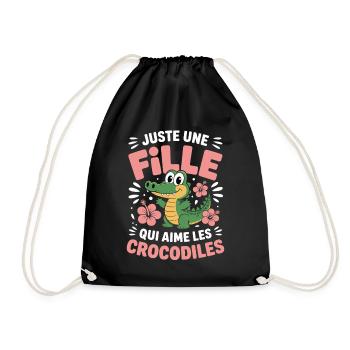Juste une fille qui aime les crocodiles - Sac de sport léger - noir - Devant