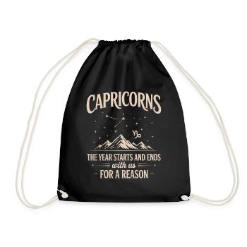 Capricorn Zodiac Sign - Drawstring Bag - black - Front