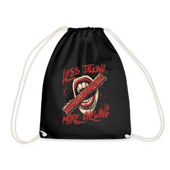 Boeuf séché Moins parler Plus Mâcher - Sac de sport léger - noir - Devant