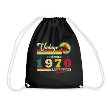 Novembre 1970 Cadeau d’anniversaire. Novembre 1970 - Sac de sport léger - noir - Devant