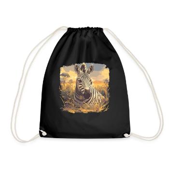 Zebras Zebra - Drawstring Bag - black - Front
