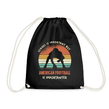 Retro Football Kontrast - Turnbeutel - Schwarz - Vorne