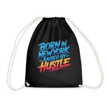 Born in New York – Hustle Streetstyle - Turnbeutel - Schwarz - Vorne