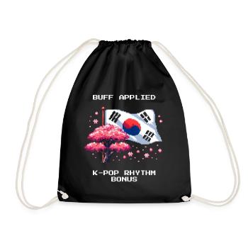 K-Pop Rhythm Bonus | Korea Music - Drawstring Bag - black - Front