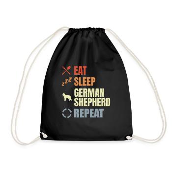 German Shepherd Routine - Drawstring Bag - black - Front