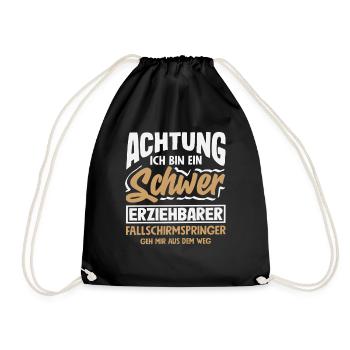 Funny Skydiver Adrenaline Junkie Hard - Drawstring Bag - black - Front