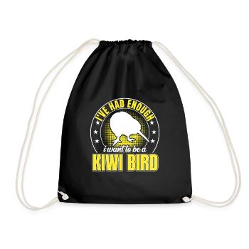 Kiwi Vogel habe genug Neuseeland Kiwi Vogel - Turnbeutel - Schwarz - Vorne