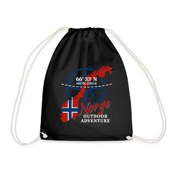 Arctic Circle Norge - Norway Vacation Nature Gift - Drawstring Bag - black - Front