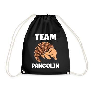 Pangolin Cartoon Team - Drawstring Bag - black - Front