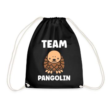 Pangolin Team Cute Mascot - Drawstring Bag - black - Front