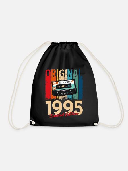 30. Geburtstag Kassette Oktober Jahrgang 1995 - Turnbeutel - Schwarz