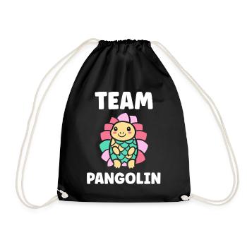 Pangolin Pastell Team - Turnbeutel - Schwarz - Vorne