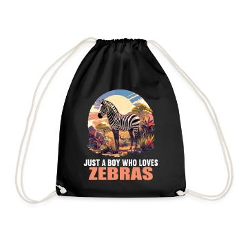 Zebras Zebra - Drawstring Bag - black - Front