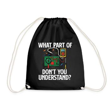 What Part Don’t You Understand Electrical Quote - Drawstring Bag - black - Front