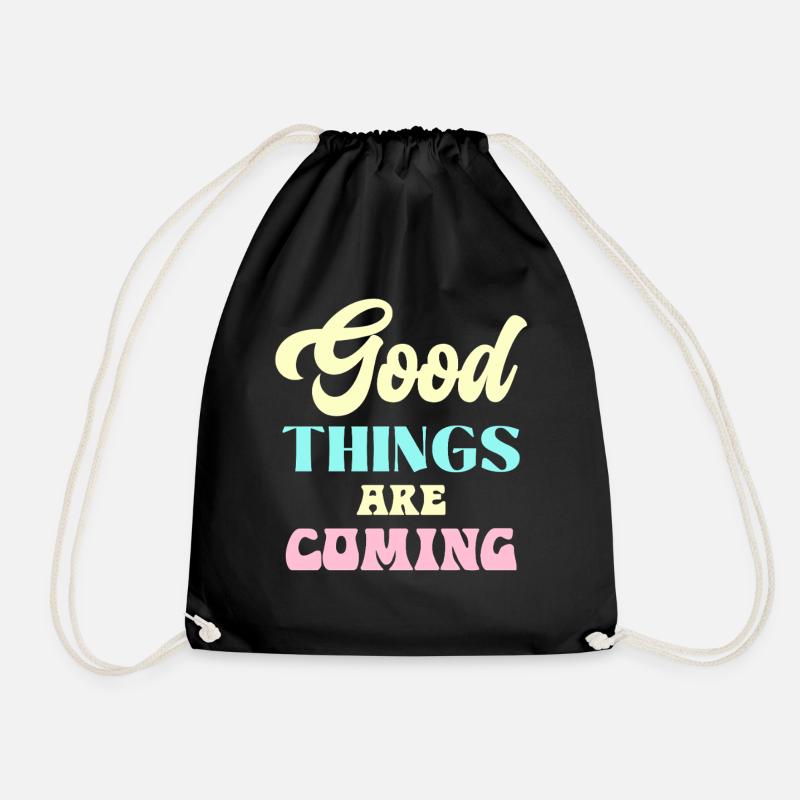 Good Things Are Coming Pastel Retro - Turnbeutel - Schwarz