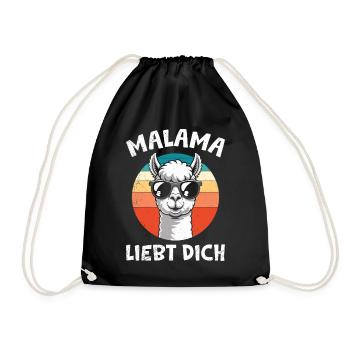 Soon to be mom MALAMA LOVES YOU Funny - Drawstring Bag - black - Front