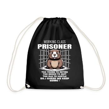 Monday Trapped Work Funny Work Outfit - Drawstring Bag - black - Front