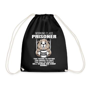 Monday Trapped Work Funny Work Outfit - Drawstring Bag - black - Front